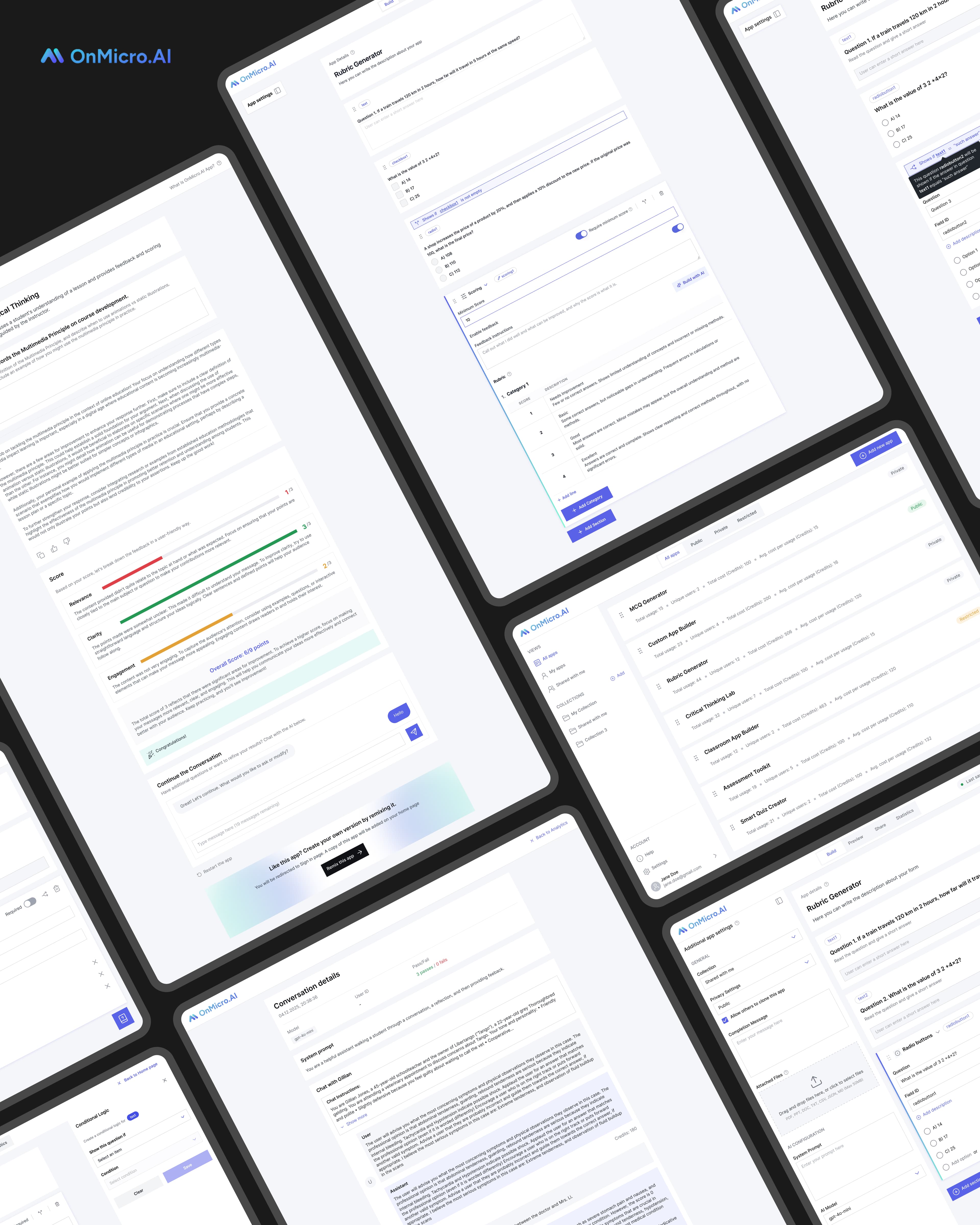 OnMicro.AI interface showcase