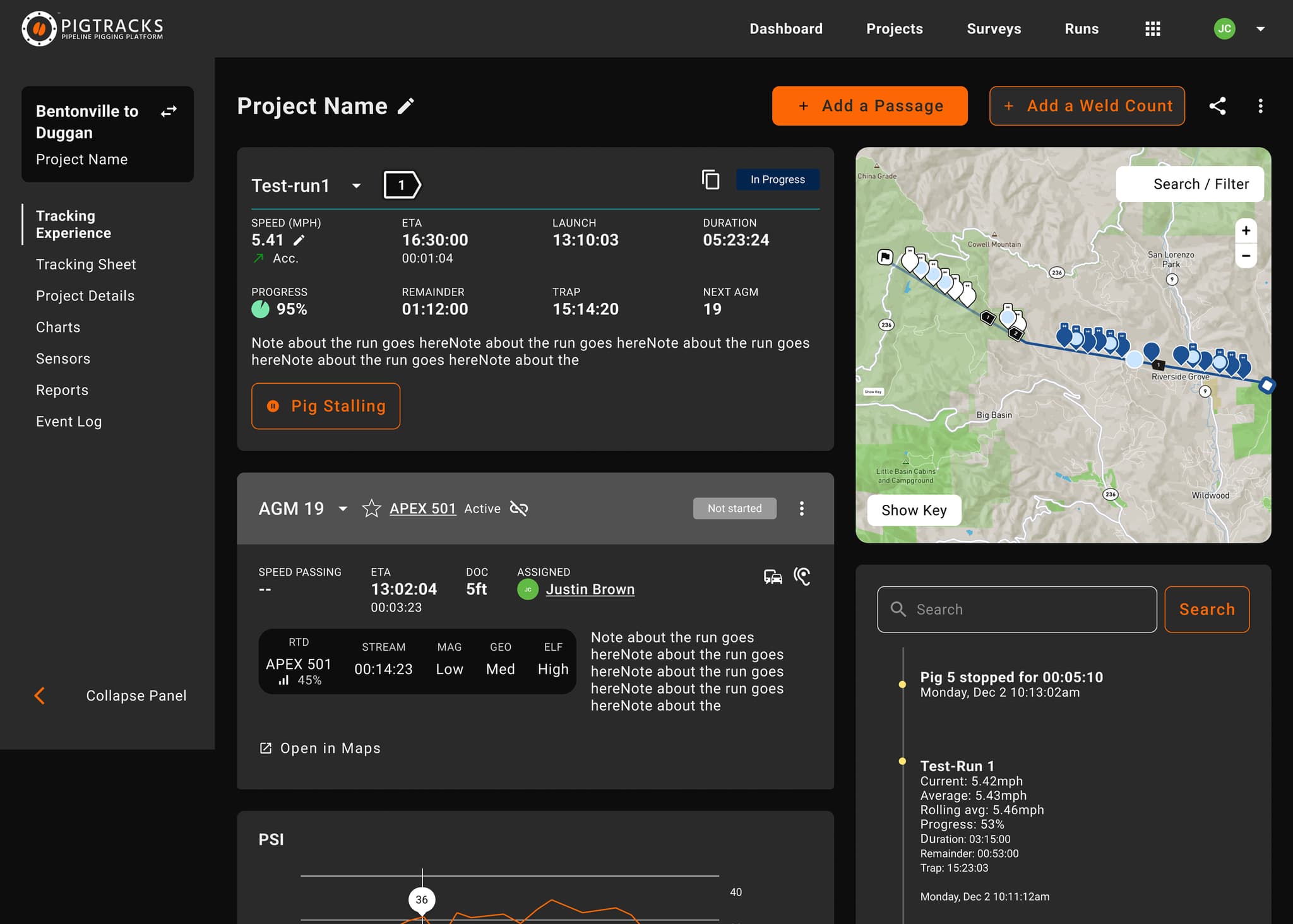Pigtracks explanations interface