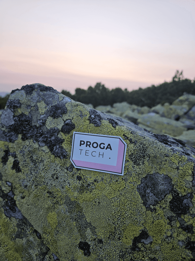 Proga Tech Logo on rock