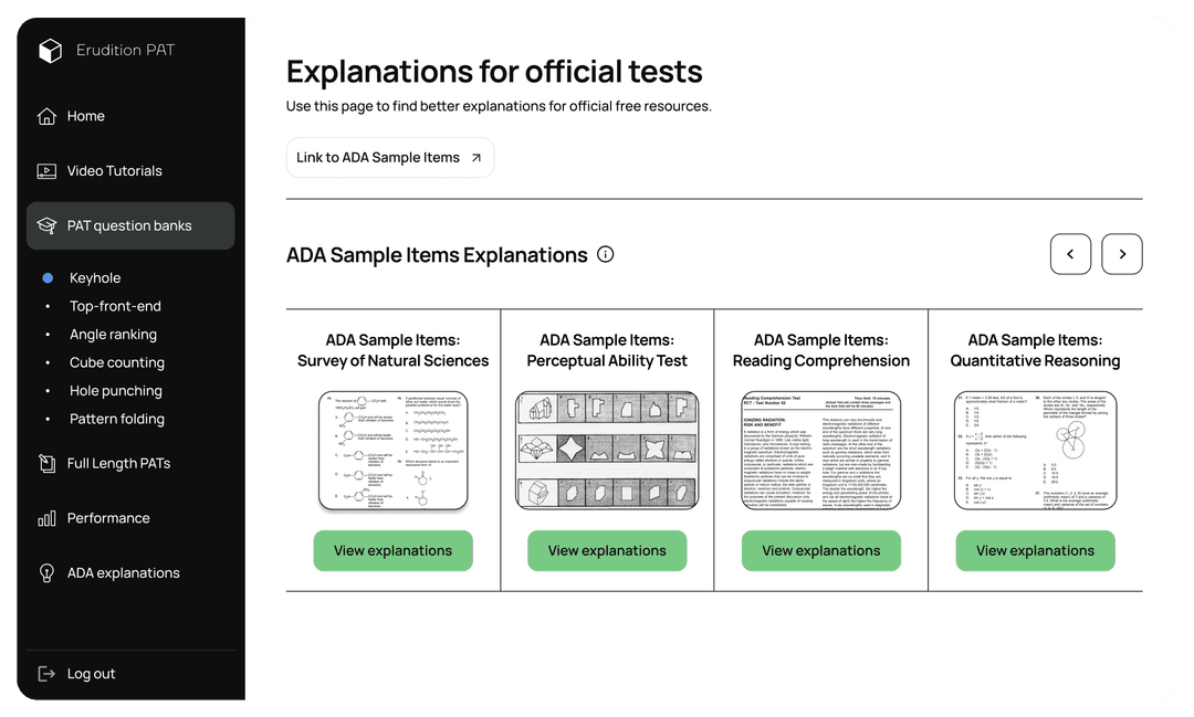 Erudition explanations interface