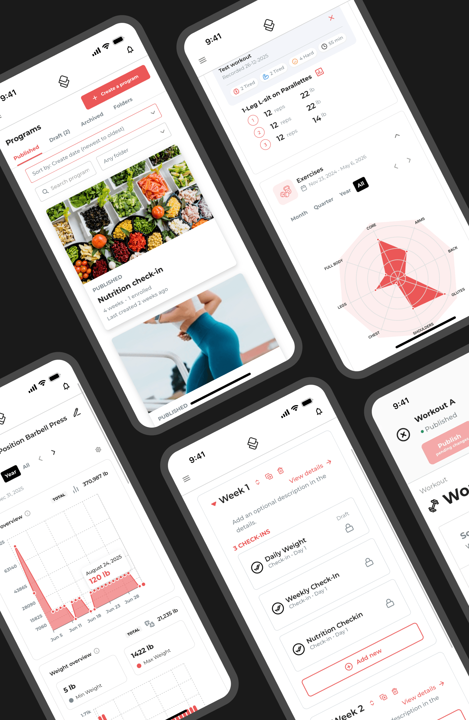 Stridist mobile app screens