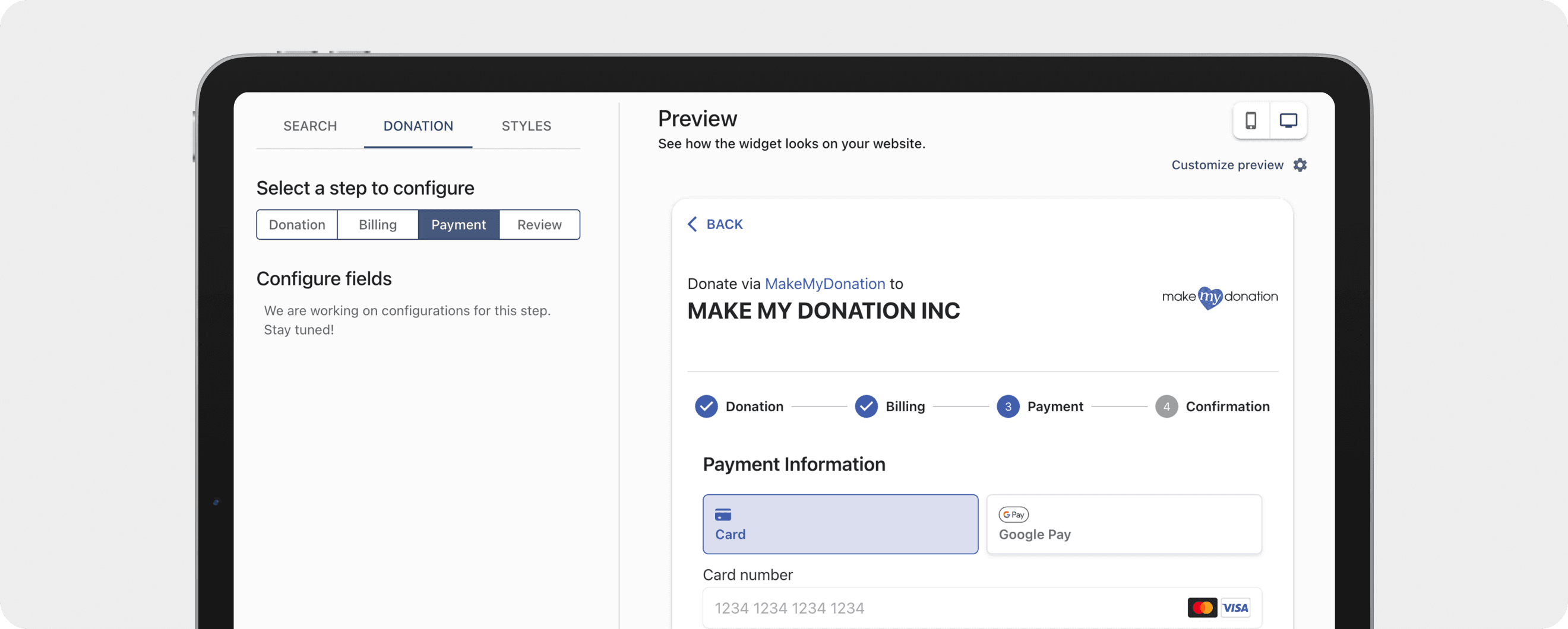 Make My Donation project preview