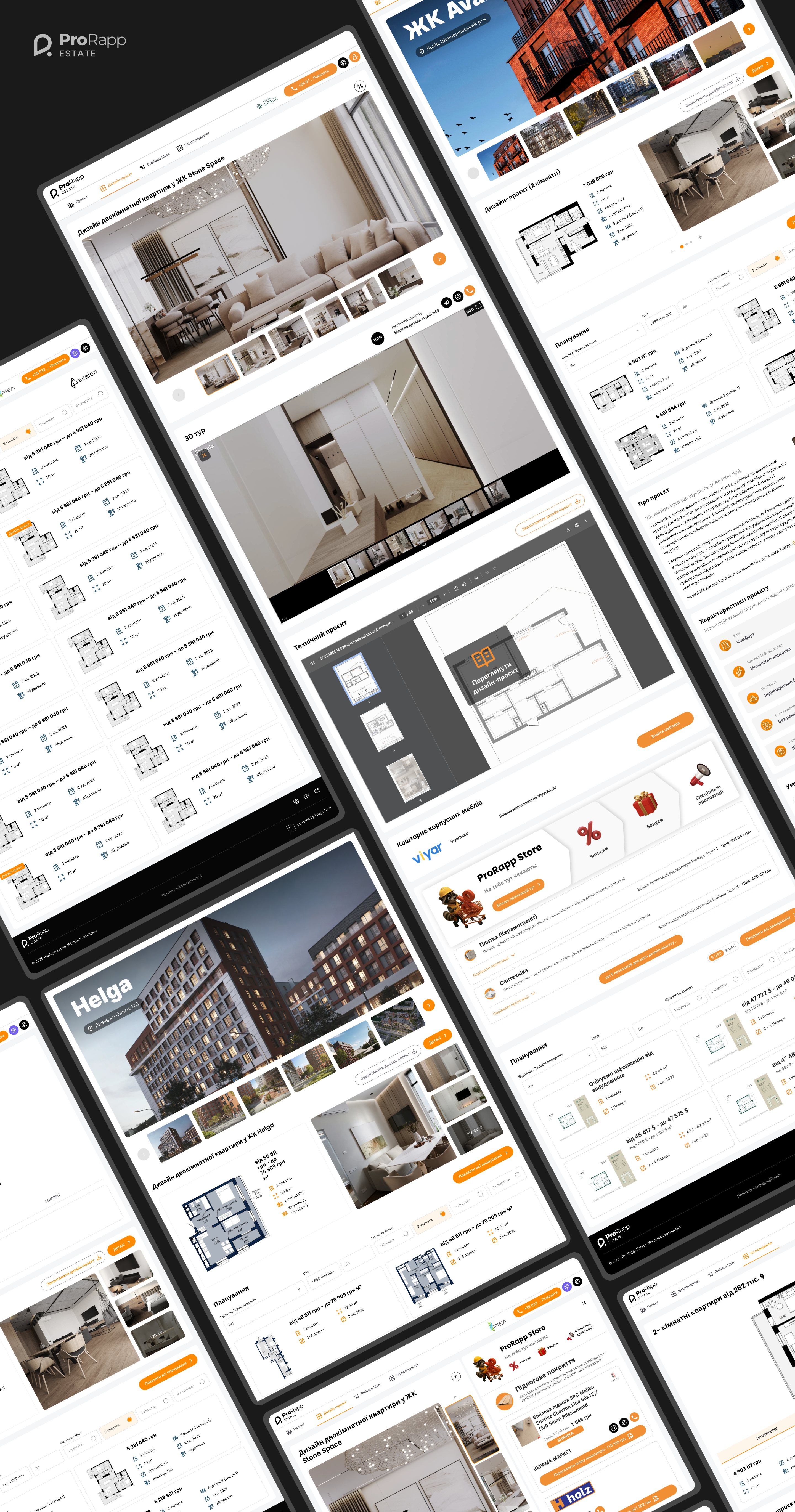 Prorapp interface showcase